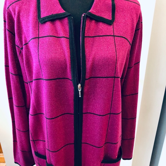 AllisionDaley Fusia Jacket with Black Trim NWT SZL - Picture 7 of 11